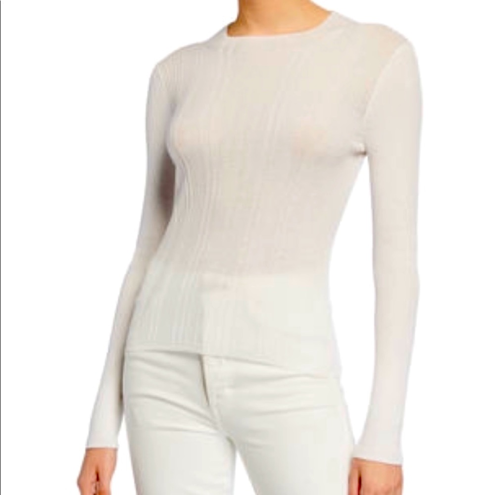{THE ROW} Cicely Top Cotton/Cashmere long sleeve
